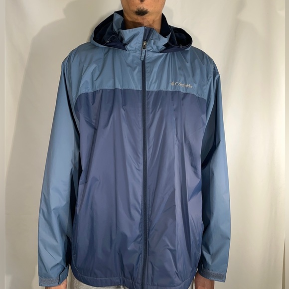 Men’s XXL Blue Columbia Rain Jacket - Picture 1 of 4